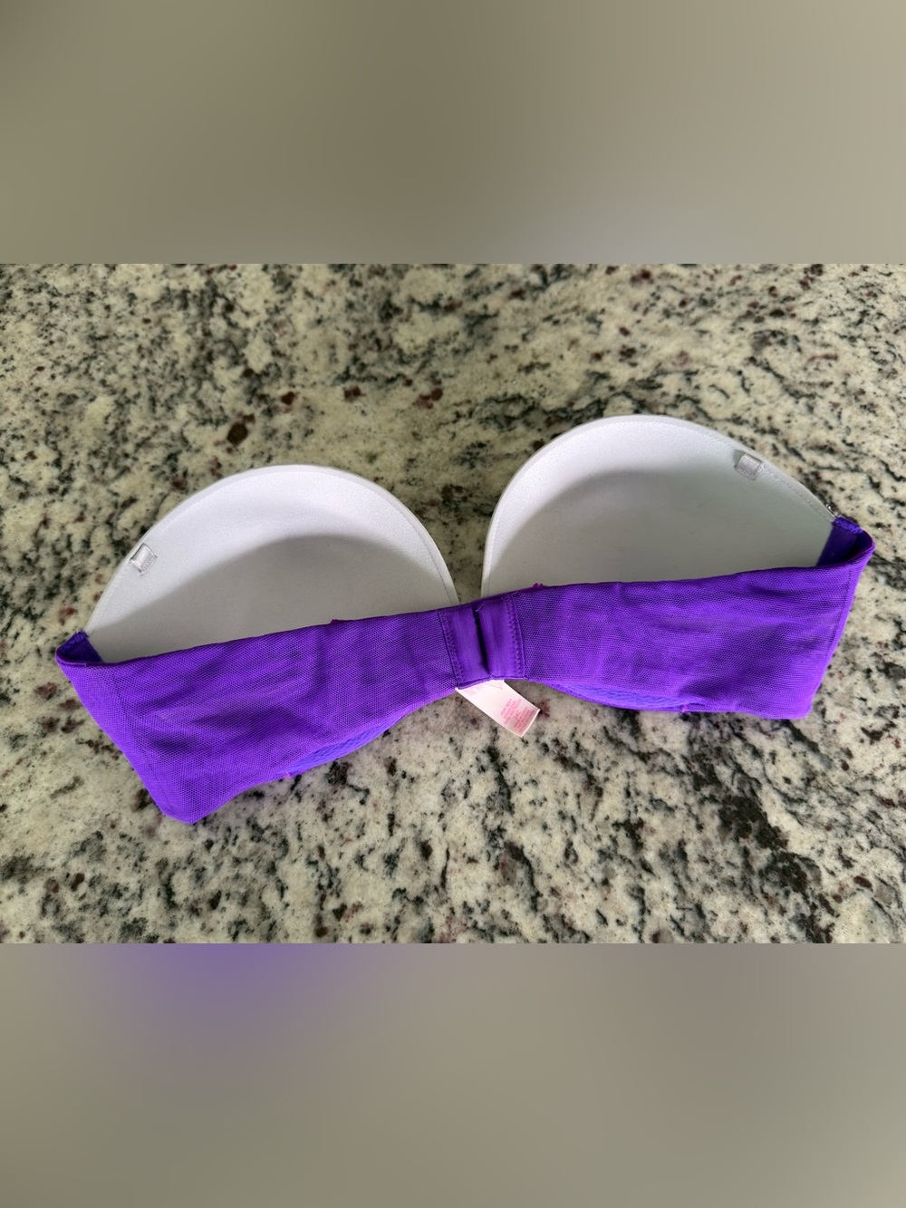 Victoria's Secret Purple Lace Push-Up Bra with White Embroidery size 34C - Picture 4 of 6